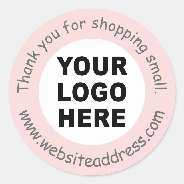 Pequeñas empresas gracias al pegatina redondo clás (Anverso)