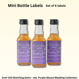 Pequeñas etiquetas de botella, vino de flores malv