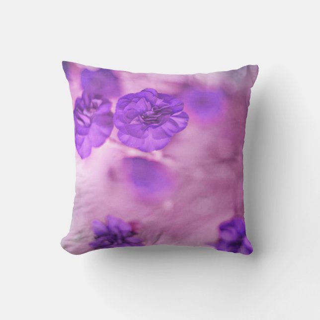 Pequeñas Flores Purpúreas Almohada American Mojo (Anverso)