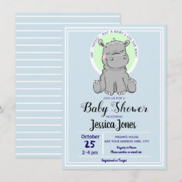 Pequeñas invitaciones a la ducha hippo