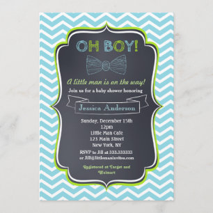 Pequeñas invitaciones de Baby Shower del hombre