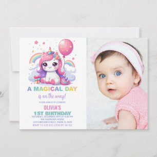 Pequeñas invitaciones de cumpleaños de Unicornio r