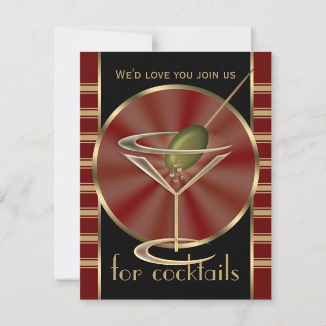Pequeñas invitaciones del cóctel (Anverso)