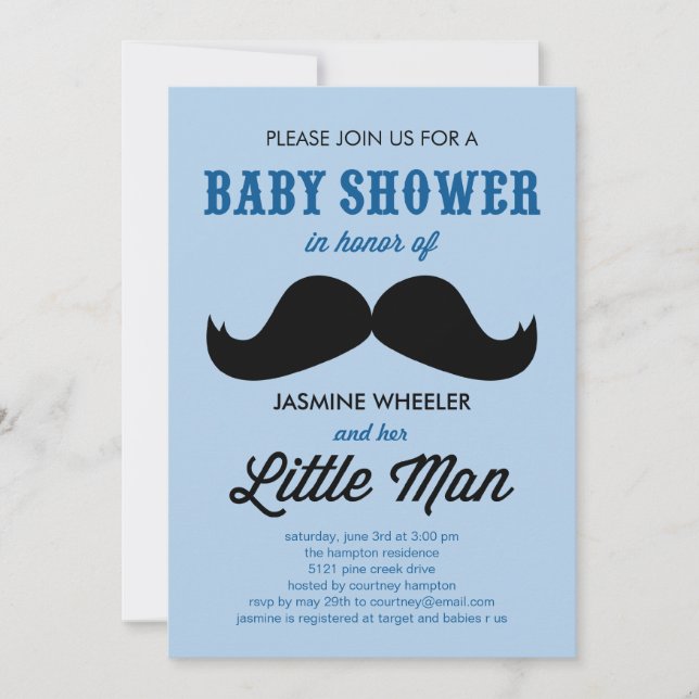 Pequeñas invitaciones para ducharse de bigote (Anverso)