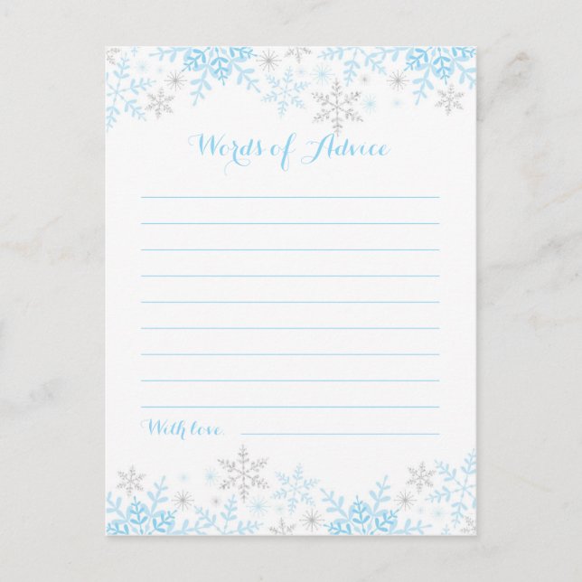 Pequeñas palabras de consejo de Baby Shower con co (Anverso)