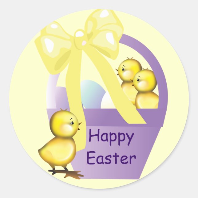 Pequeñas Pegatinas de la cesta de pascua (Anverso)