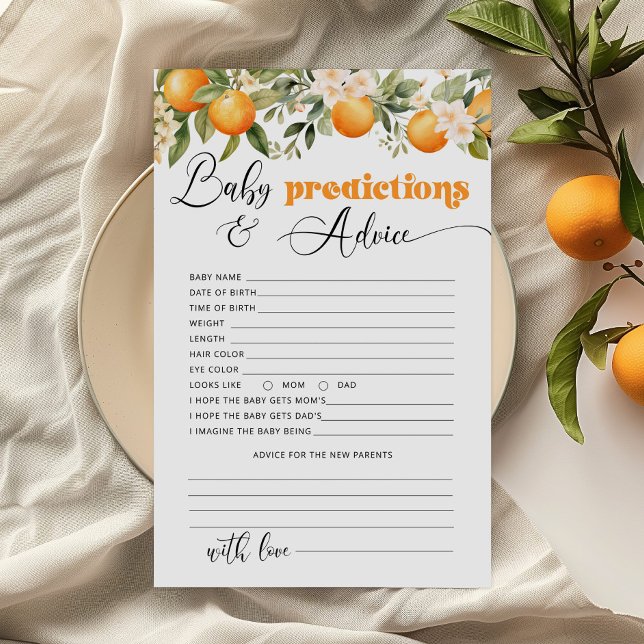 Pequeñas predicciones del bebé y tarjeta de consej (Subido por el creador)