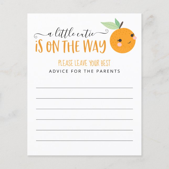 Pequeñas tarjetas de consejo de juego de Baby Show (Anverso)