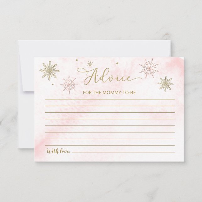 Pequeñas tarjetas de consejos de Baby Shower rosad (Anverso)