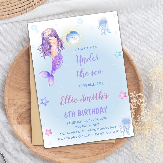 Pequeñas tarjetas de cumpleaños de sirena (Little Mermaid Cards)