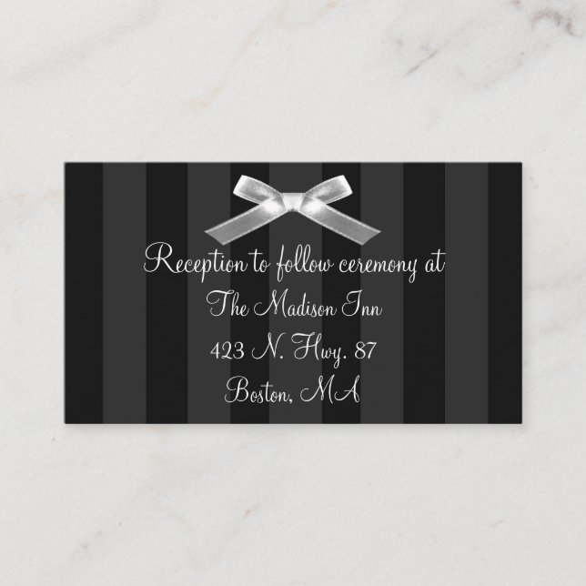 Pequeñas tarjetas de gabinete de Boda blanco y neg (Anverso)