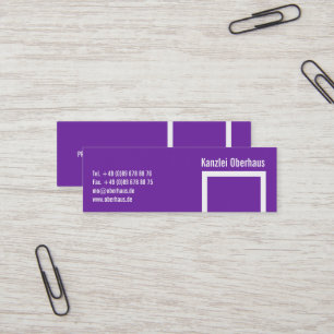 Pequeñas tarjetas de negocios púrpura de autorizac