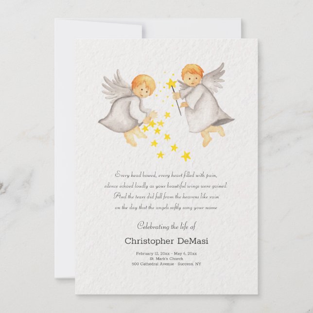 Pequeño Angel Celebración de la Tarjeta de Vida (Anverso)