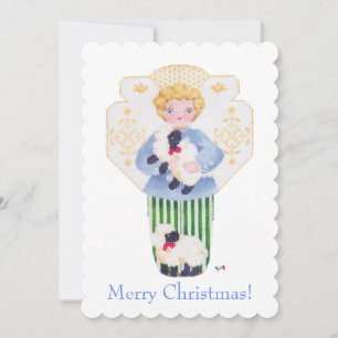 Pequeño Angel con invitación de corderos