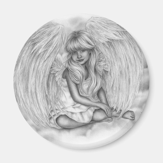 Pequeño ángel en el imán de los Navidades del ciel (Frente)
