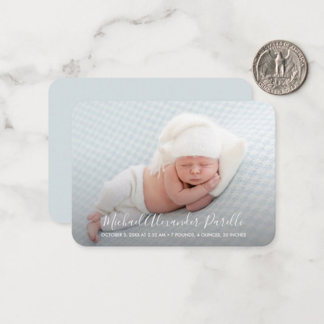 Pequeño anuncio de foto de bebé simple (Anverso/Reverso In Situ)