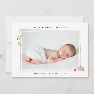 Pequeño anuncio de nacimiento de bebé arco iris