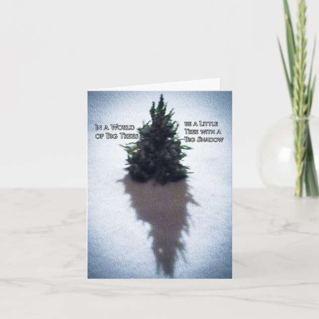 Pequeño Árbol Inspirando Cita Doble Tarjeta De Sal (Anverso)