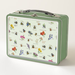 Pequeño arte   Abeja británica y flor silvestre   
