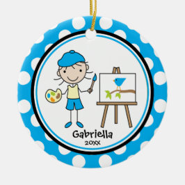 Pequeño artista del ornamento lindo del navidad