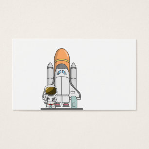 Pequeño astronauta y nave espacial