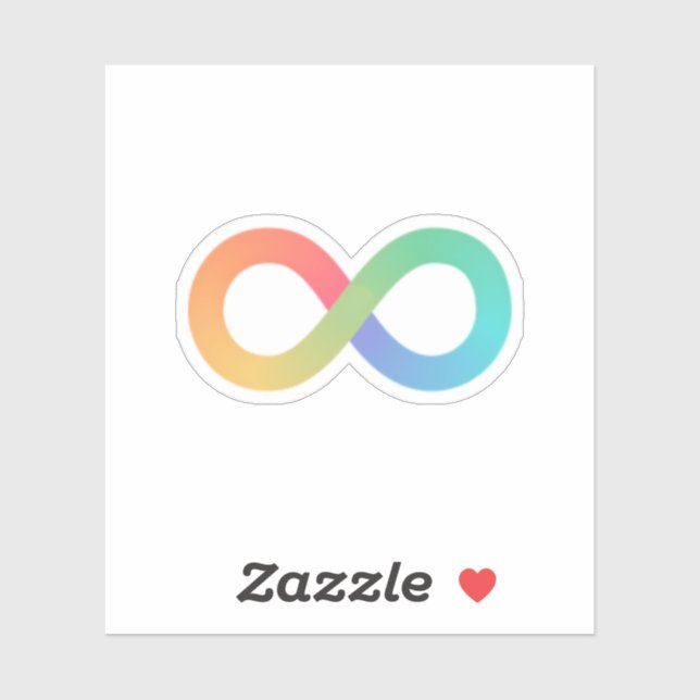 Pequeño autismo Pegatina de símbolo infinito (Hoja)