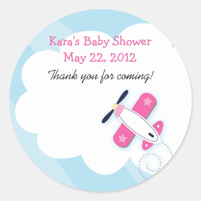 Pequeño Aviador Rosa Pegatina de Vuelta de Aviació (Anverso)