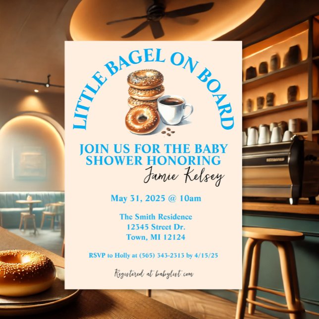 Pequeño Bagel a bordo de la invitación de Baby Sho (Subido por el creador)