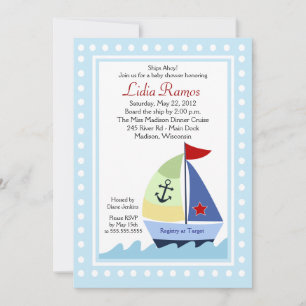 Pequeño barco de vela 5x7 Invitación Baby Shower