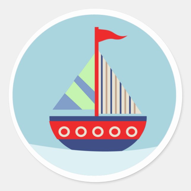 Pequeño barco de vela con mis Sellos para sobres (Anverso)