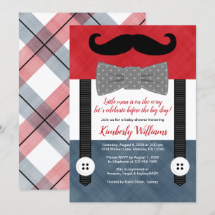 pequeño bebé ducha invitación marina roja