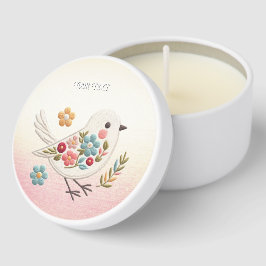 Pequeño Bird Floral Mini Candle Favores