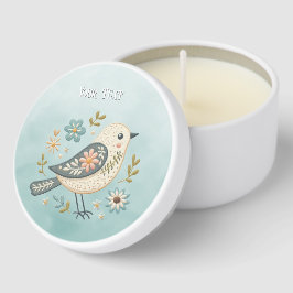 Pequeño Bird Floral Mini Candle Favores