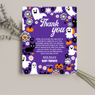 Pequeño boo Halloween bebé ducha tarjeta de agrade