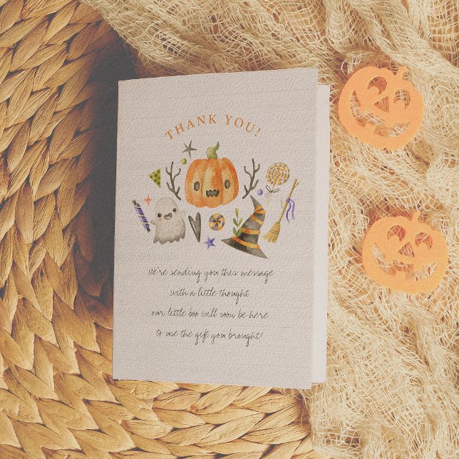 Pequeño Boo Halloween Calabaza - Tarjeta de agrade (Subido por el creador)