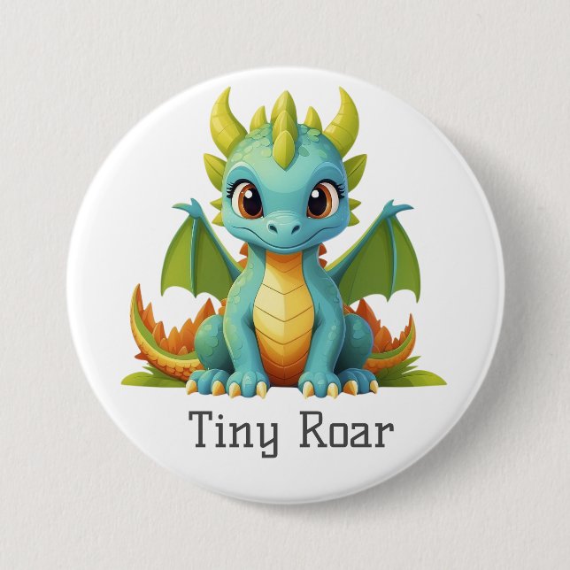 Pequeño botón de bebé de fantasía roar (Anverso)