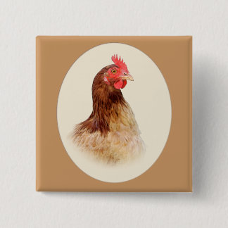 Pequeño botón de la gallina de Brown