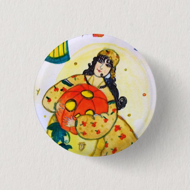 Pequeño botón de Queenie en Halloween (Anverso)