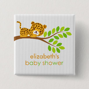 Pequeño botón lindo de Baby Shower del leopardo