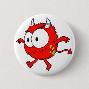 Pequeño botón loco del monstruo del diablo