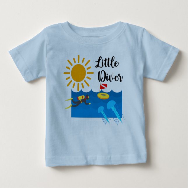 Pequeño buzo con pez gelatina - Baby Fine Jersey T (Anverso)