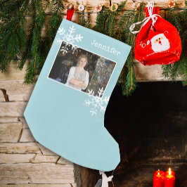 Pequeño Calcetín Navideño Personalizado con Copo de Nieve