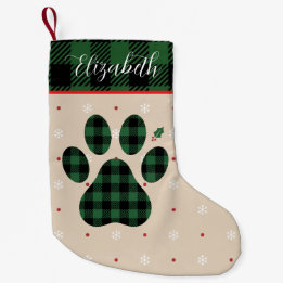 Pequeño Calcetín Navideño Personalizado con Huella de Pata