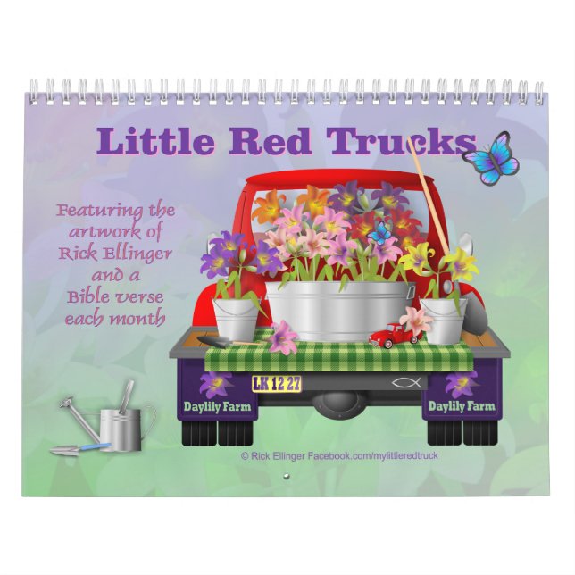 Pequeño calendario de pared de camiones rojos (Tapa)