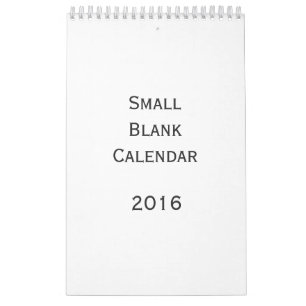 Pequeño Calendario en blanco 2016 - Puede Personal