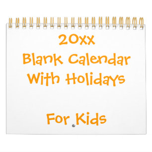 Pequeño Calendario En Blanco Amarillo Para Niños