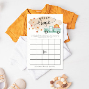 Pequeño Camión de calabaza Bebé Bingo Papel Tarjet
