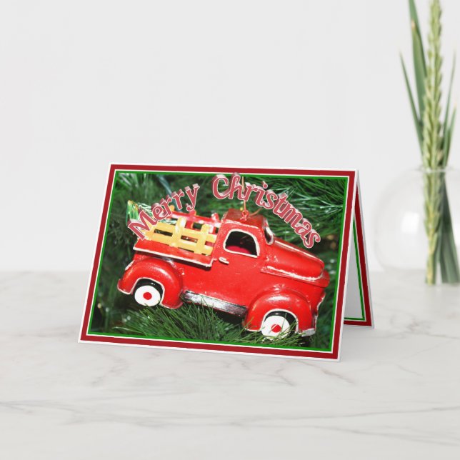 Pequeño Camión Rojo Ornamento de Navidad (2) (Anverso)