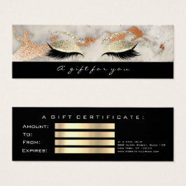 Pequeño certificado de regalo Mármol Negro Lash Ma
