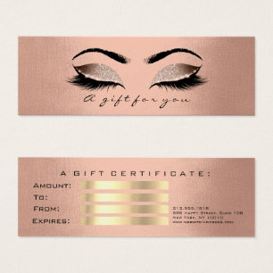 Pequeño certificado de regalo Rosa de oro Glam Las